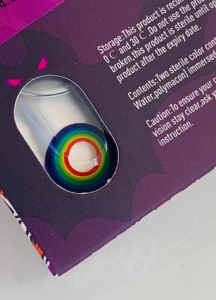 Косметические цветные линзы радуга крейзи на хеллоуин