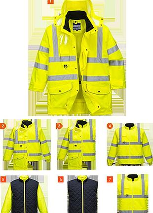 Светоотражающая дорожная куртка 7-в-1 s427 желтый, xxl