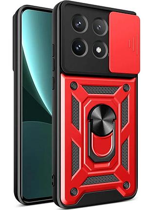 Ударостійкий чохол camshield serge ring для xiaomi poco x6 pro красный