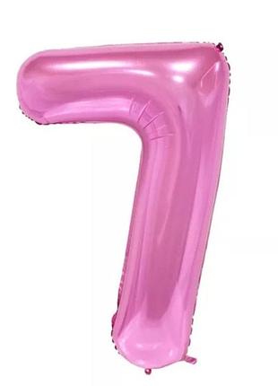 Кулька цифра 7 фольгована 32 дюйма рожевий
