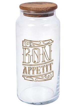 Банка herevin bon appetit з дерев'яною кришкою 1.4 л (6816206)