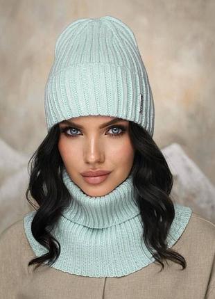 Комплект шапка і снуд, повний фліс,шапка на флісі,баф і шапка