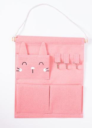 Подвесной органайзер на 3 отделения 28×33 (см) розовый hp-41-12p
