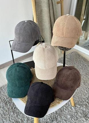 Бейсболка вельвет, бейсболка зимняя, бейсболка с флисом, бейсболка осень зима