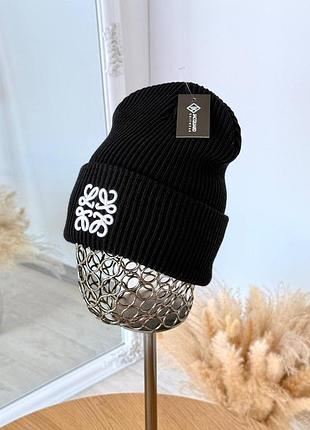 Шапка loewe ,шапка женская, шапка лопатка, шапка с отворотом, шапка двойная