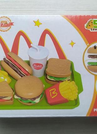 Іграшка "фаст фуд", розбірні продукти в коробці 17х4.5х10.5см (218-1х)