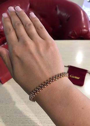 Брендовый браслет зубчики cartier в розовом золоте / картье браслет с зубчиками