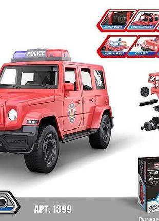 Іграшка джип конструктор 1399 (18) "play smart", 68 деталей, світло, звук, в коробці