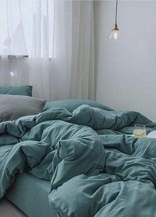 Комплект на резинке евро поплин люкс петроль moonlight