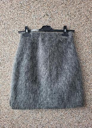 Пушистая юбка юбка женская мини, зимняя, короткая