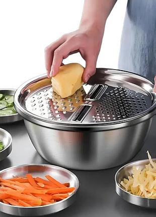 Друшляк для кухні, друшляк із ручками (комплект 3в1), друшляк для рису