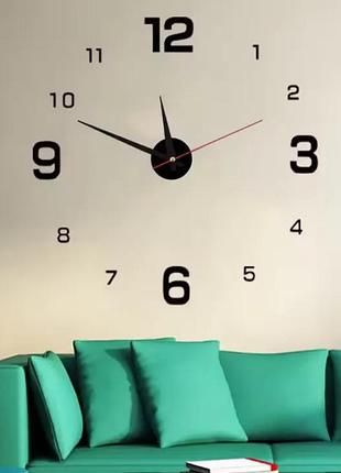 Большие настенные 3д часы 70-150см, diy clock, черные