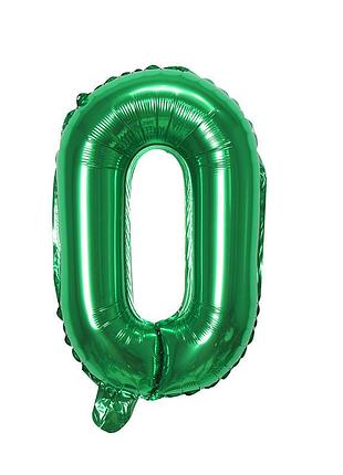 Фольгированная цифра 0 праздничная 32 дюйма зеленый