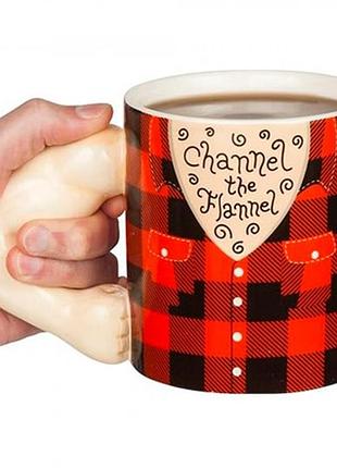 Кружка фігурна качок в рубашці лісоруб channel the flannel aurora