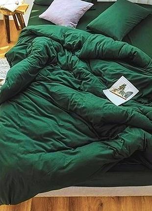 Простирадло 300х220см washed cotton варена бавовна smaragd moonlight