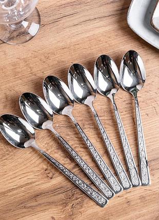 Набір столових ложок 6 шт нержавіюча сталь гальванічне покриття