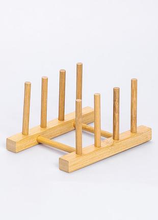 Подставка для тарелок и крышек деревянная на кухню 16×12.5×10 (см) hb-40-11