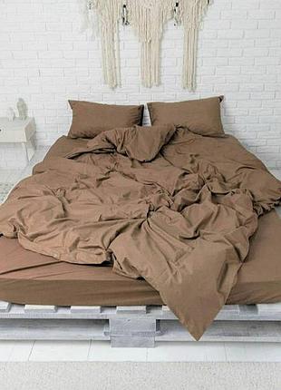 Постельное белье поплин кофе с молоком