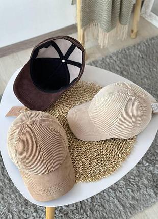 Бейсболка вельвет, бейсболка зимняя, бейсболка с флисом, бейсболка осень зима