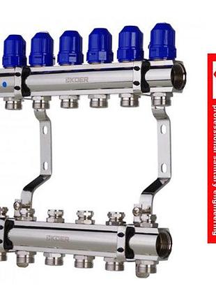 Колектор для опалення на 6 виходів без витратиомірів, опалення (без євроконусів) (чехія)