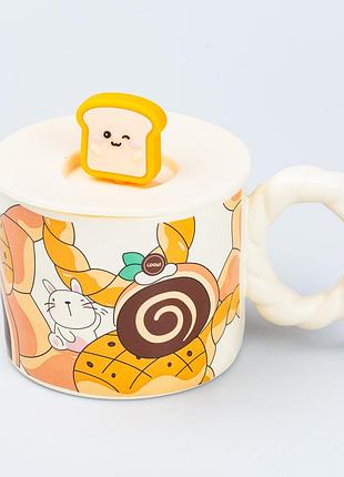 Чашка керамічна 350 мл з кришкою «кролик»