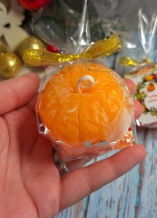 Свеча ручной работы мандарин