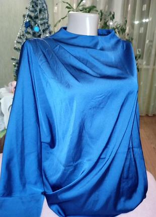 Нарядная блузка из атласного шелка, батал💠💠💠