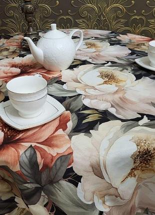 Скатертина акварель, овал (овал 160/260 см)