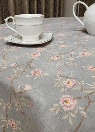 Скатертина арія сіра, овал (овал 140/180 см)