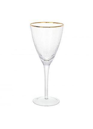 Келих скло "donna" 370мл (червоне вино) з золотим кантом 579-239/bonad