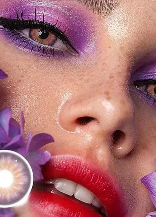 Карие с розовым оттенком контактные линзы для глаз, отличное перекрытие своего цвета + контейнер для хранения.