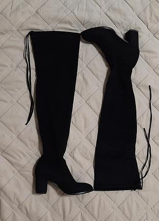 Сапоги ботфорты чулки замшевые в идеальном состоянии, 35 размер, чоботи, ботфорти