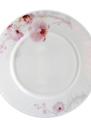 Тарілка десертна склокерамічна "рожева орхідея" 8" 30057-02-61099/s&t