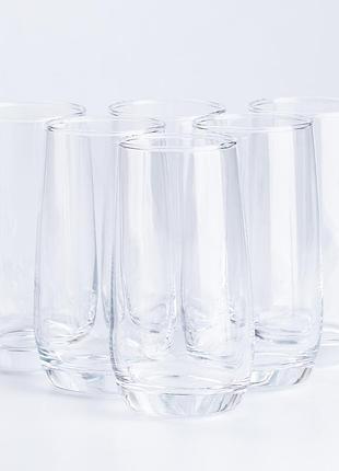 Набор стаканов 6 штук по 360 мл прозрачный
