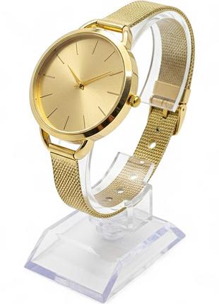 Жіночі золотисті наручні годинники з металевим браслетом