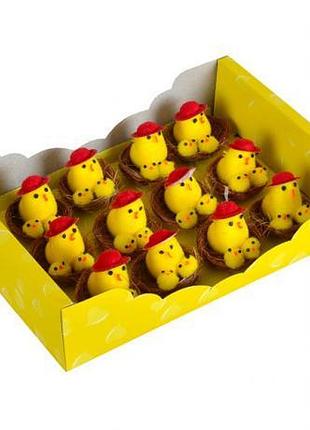 Набор декоративный "курочка с цыплятами в гнезде" 12 шт tz-14/12