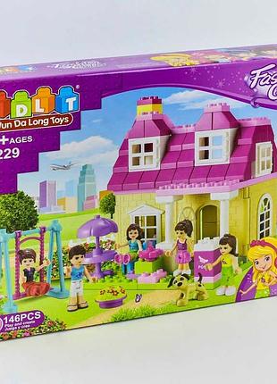 Игрушка конструктор jdlt 5229 (6/2) "модный дом", 146 деталей, 5 фигурок, в коробке