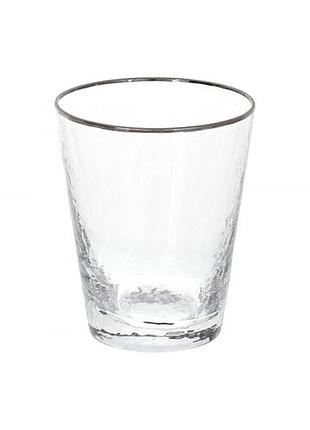 Стакан скло "donna" 380мл з срібним кантом 579-242/bonadi