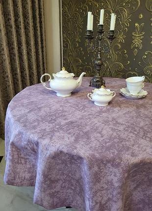Скатертина мармур сливовий, овал (овал 160/260 см)