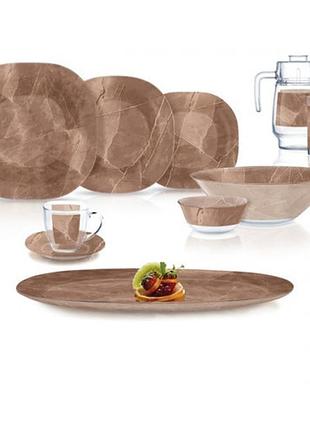 Сервіз столовий скло 46 предметів "luminarc. carine marble grettle" 56514