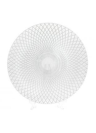 Тарілка скло сервірувальна 33см, прозоре срібло 587-038/bonadi