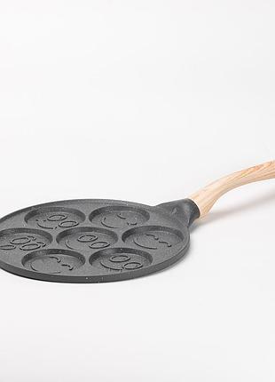 Сковорода зі смайликами на 7 секцій для млинців, оладок, яєць, сирників
