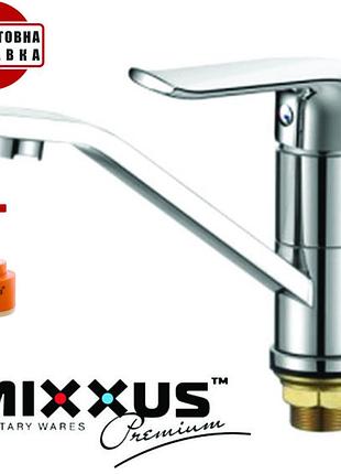 Смеситель для умывальника елка на гайке 15см mixxus premium medea (chr-555), польша