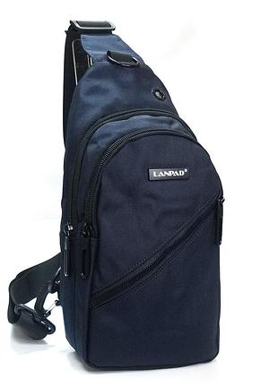 Сумка слинг мужская на плечо рюкзак нейлон lanpad 82084 blue