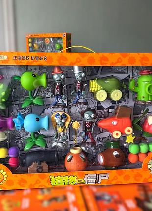 Огромный набор фигурок растения против зомби 59 см | фараон фигурки plants vs zombies в большой коробке