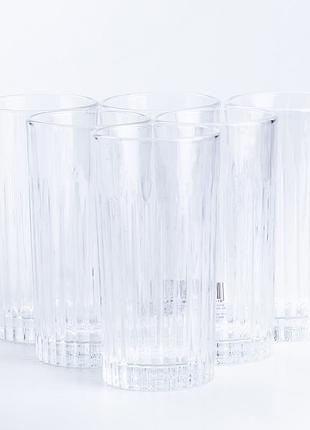 Набір склянок скляних із 6 штук по 360 мл прозорий