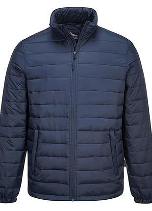 Простьобана смугами куртка aspen s543 темно-синій, xl