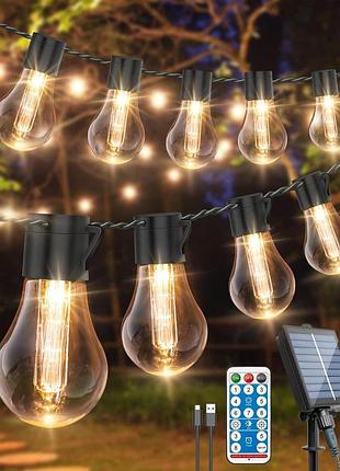 Солнечная гирлянда, 14 м/46 футов, 25 лампочек, usb и солнечная гирлянда, amazon, германия