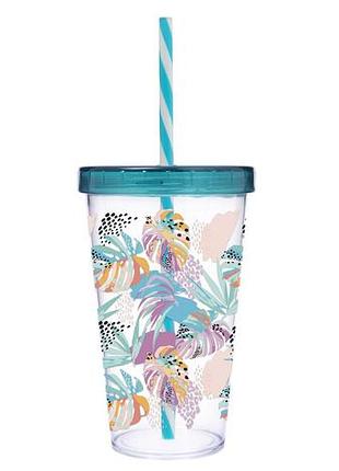 Стакан с трубочкой herevin colours leaf 0.66 л (161448-011p) (6917943)