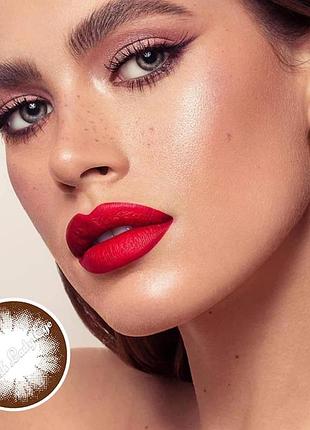 Линзы цветные для глаз коричневые карие big eyes brown подходят для светлых глаз